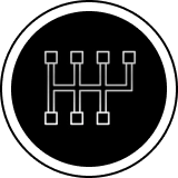 Black and white logo with the letter 'H' in the center, surrounded by a circle